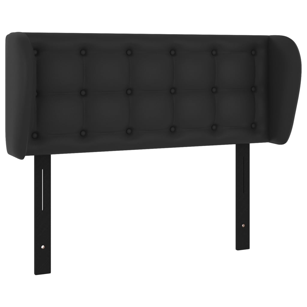 Headboard with Ears Black 40.6"x9.1"x30.7"/34.6" Faux Leather