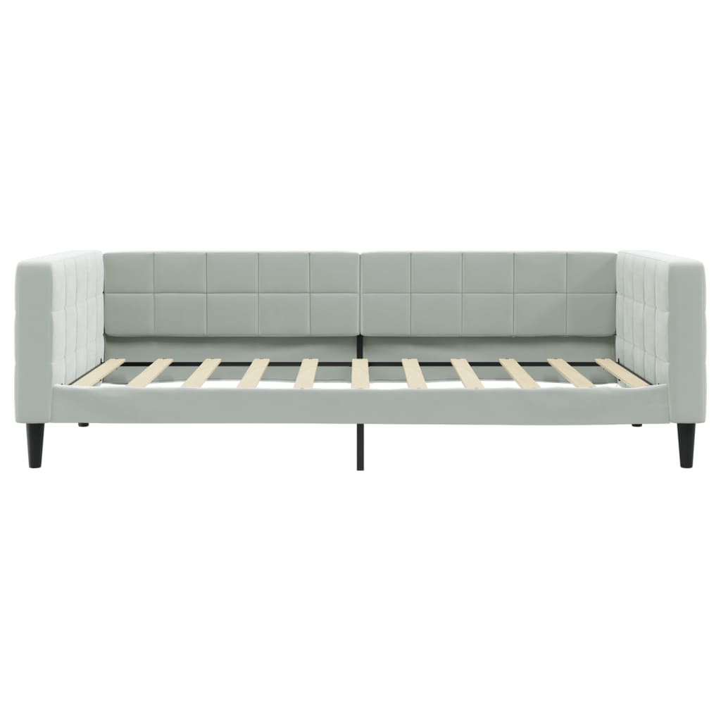 Day Bed without Mattress Light Gray 39.4"x74.8" Velvet