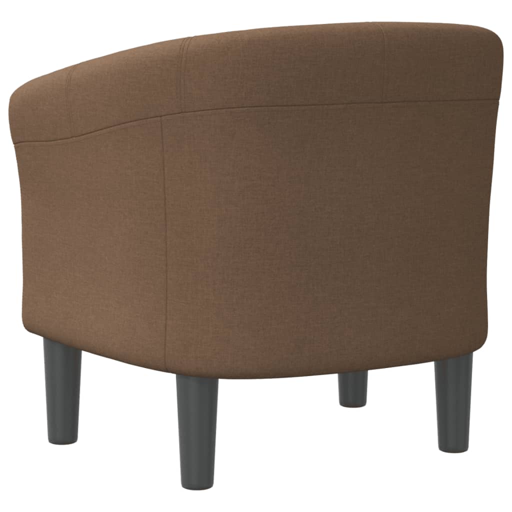 Tub Chair Brown Fabric