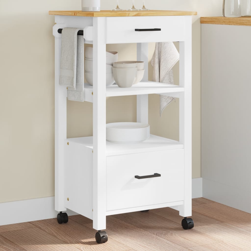 Kitchen Trolley MONZA 18.9"x15.7"x35.4" Solid Wood Pine