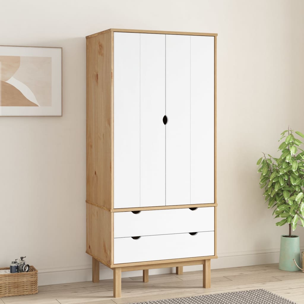 Wardrobe OTTA 30.1"x20.9"x67.7" Solid Wood Pine