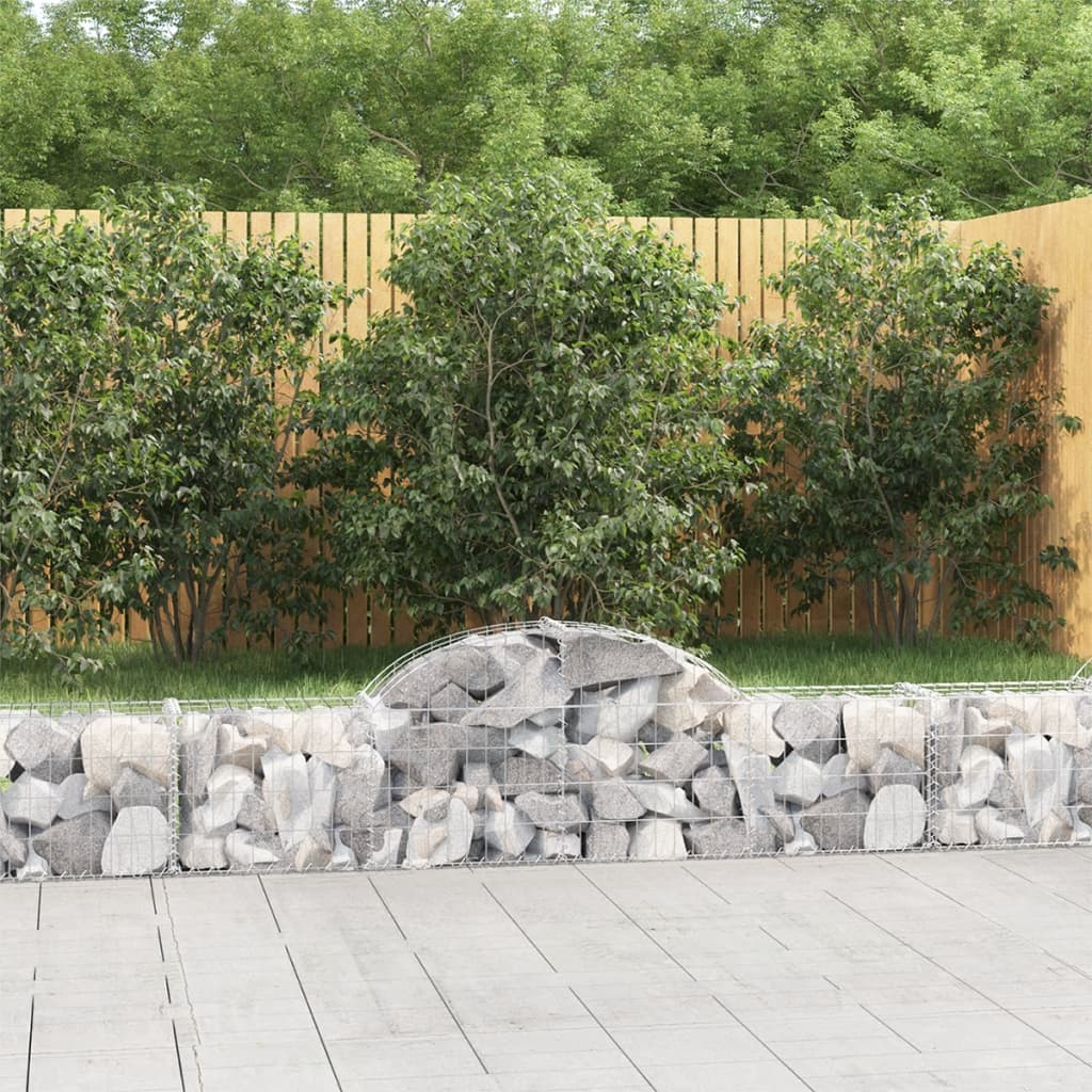 Arched Gabion Baskets 3 pcs 78.7"x11.8"x15.7"/23.6" Galvanized Iron