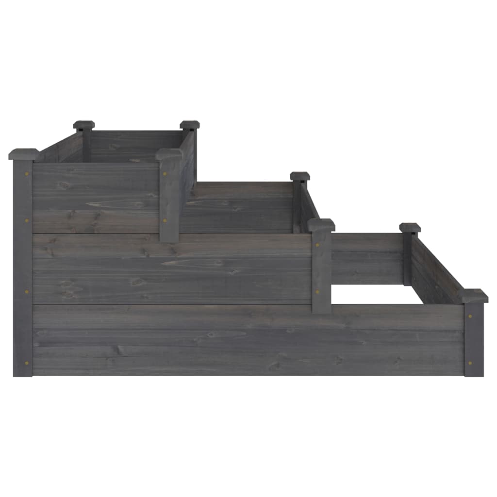 Garden Raised Bed Gray 47.2"x47.2"x22" Solid Wood Fir