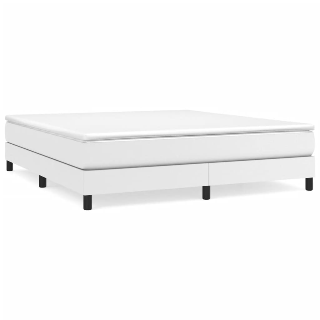 Bed Frame without Mattress White California King Faux Leather (US Only)