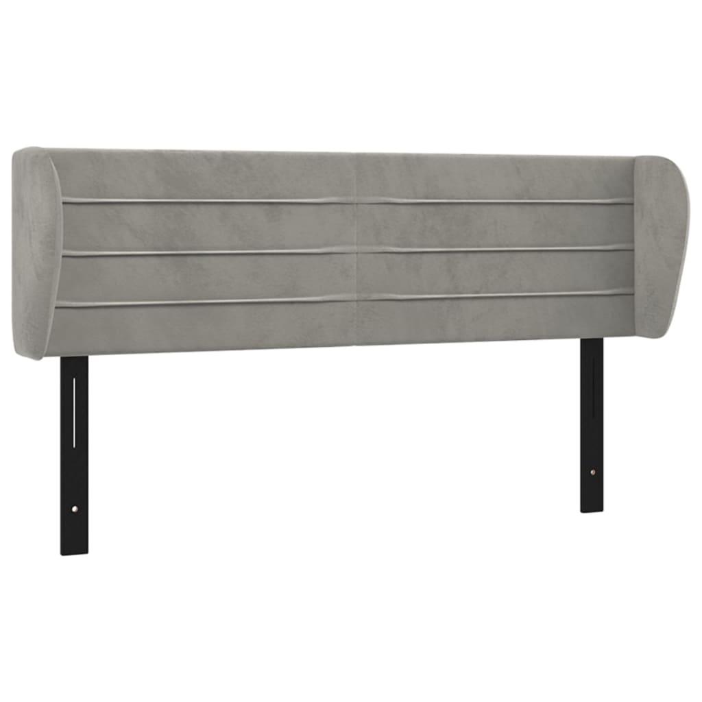 Headboard with Ears Light Gray 57.9"x9.1"x30.7"/34.6" Velvet