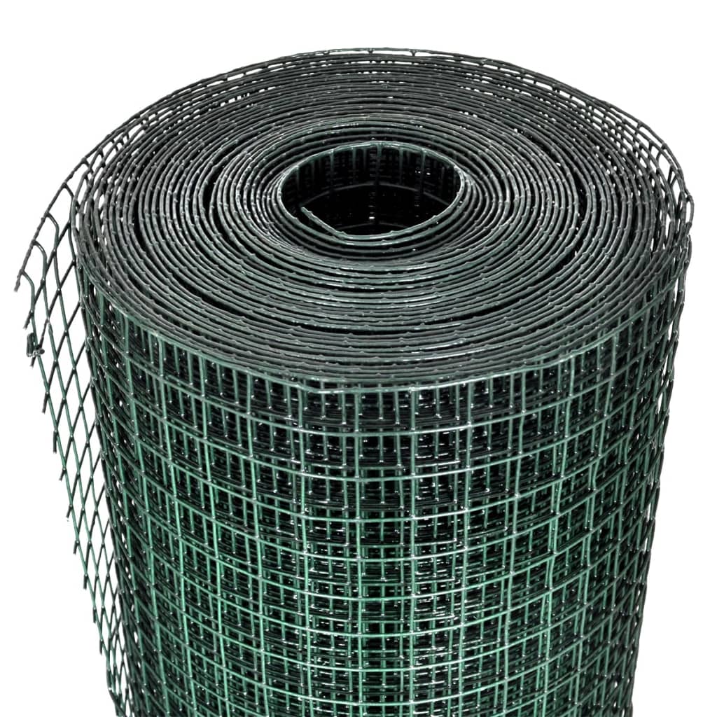 Chicken Wire Fence Galvanized with PVC Coating 82'x3.3' Green