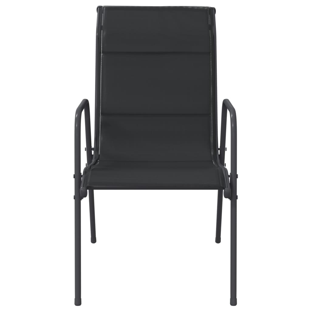 Patio Chairs 6 pcs Steel and Textilene Black