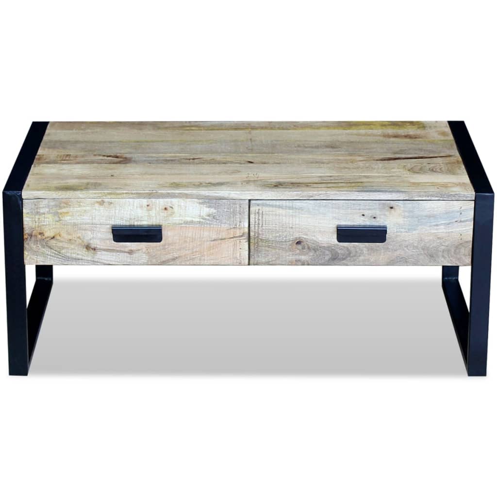 Coffee Table with 2 Drawers Solid Mango Wood 39.4"x23.6"x15.7"