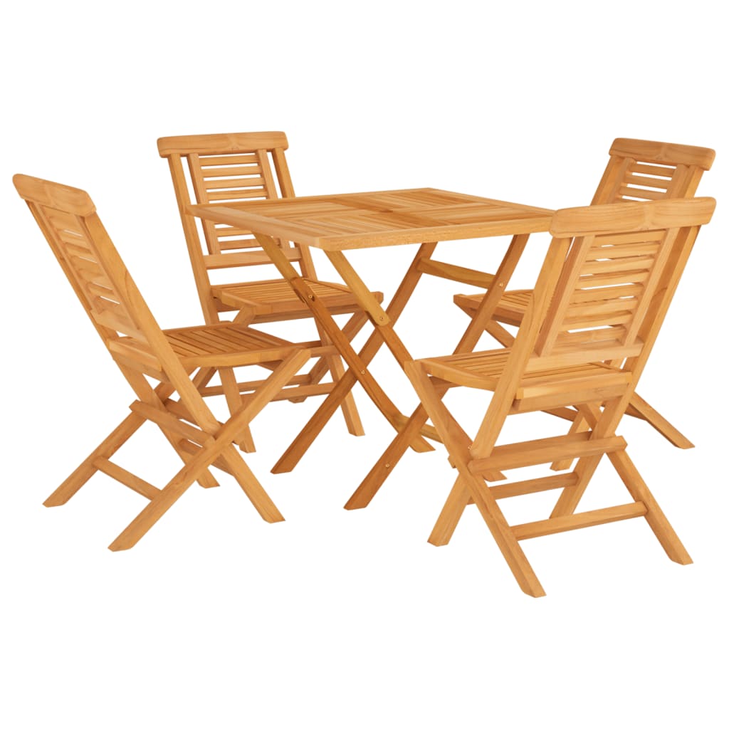 5 Piece Patio Dining Set Solid Wood Teak