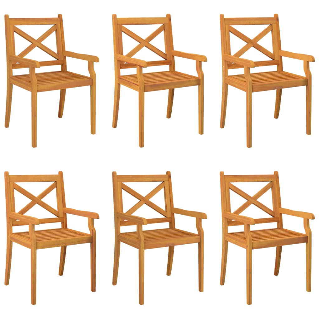 Patio Dining Chairs 6 pcs Solid Wood Acacia