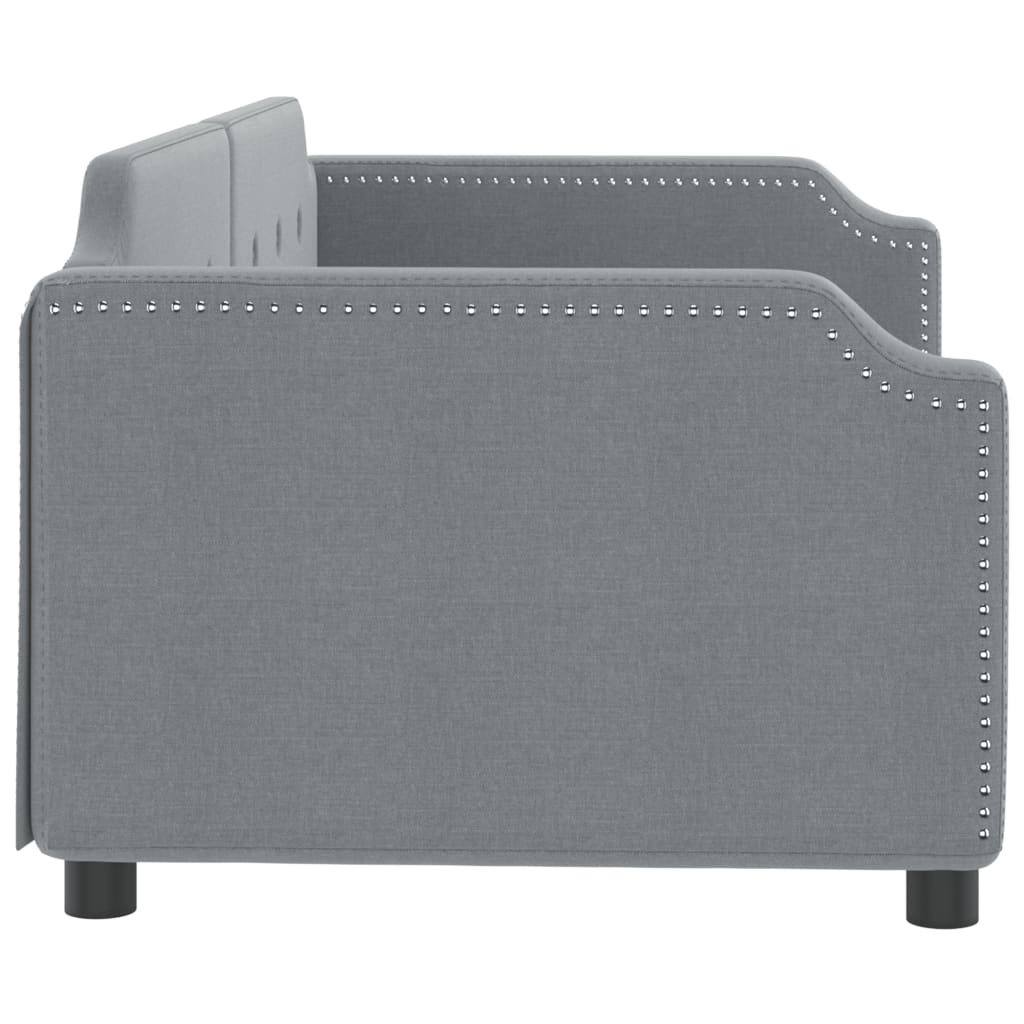 Day Bed without Mattress Light Gray 39.4"x74.8" Fabric