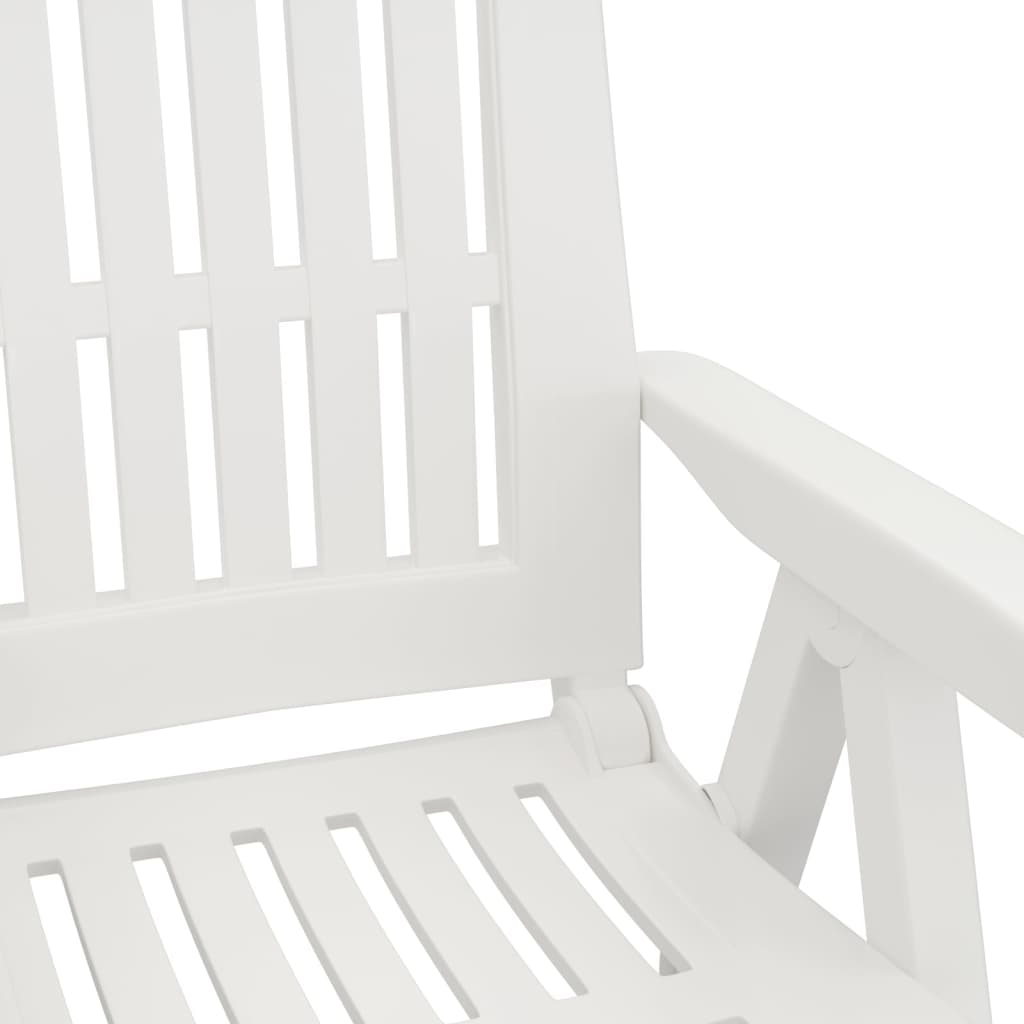 Patio Reclining Chairs 2 pcs White PP