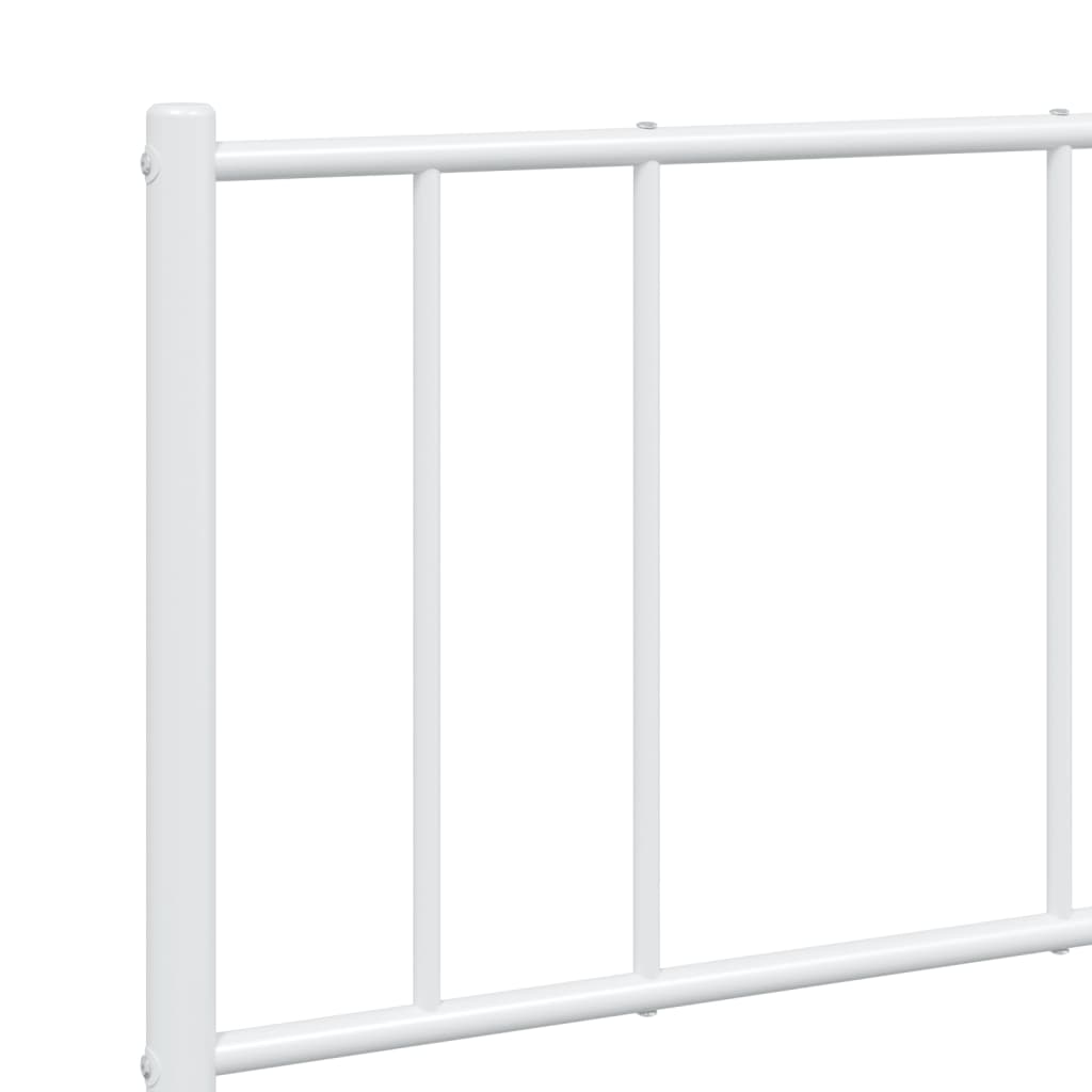 Metal Bed Frame without Mattress with Footboard White 59.1"x78.7"