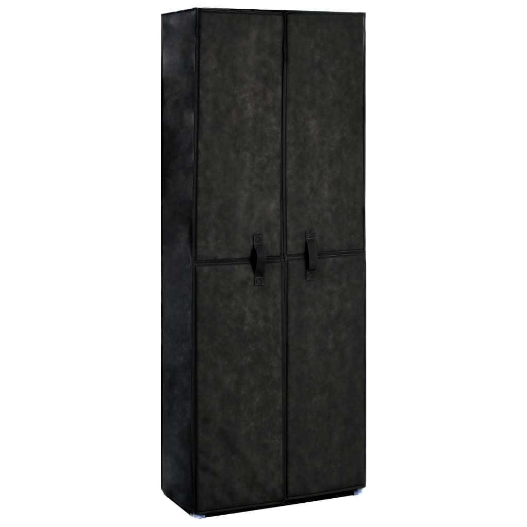 Shoe Cabinet Black 23.6"x11.8"x65.4" Fabric