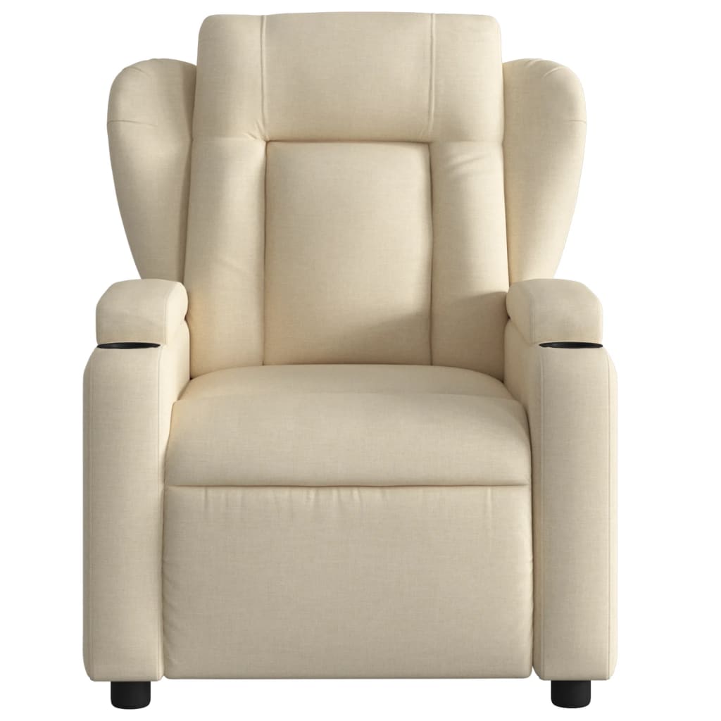 Electric Massage Recliner Chair Cream Fabric