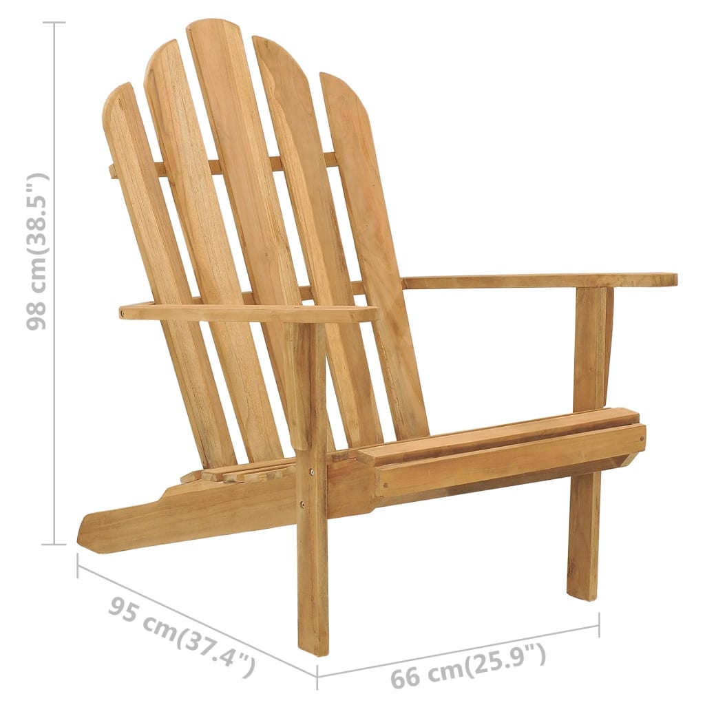 Adirondack Chair Solid Teak Wood