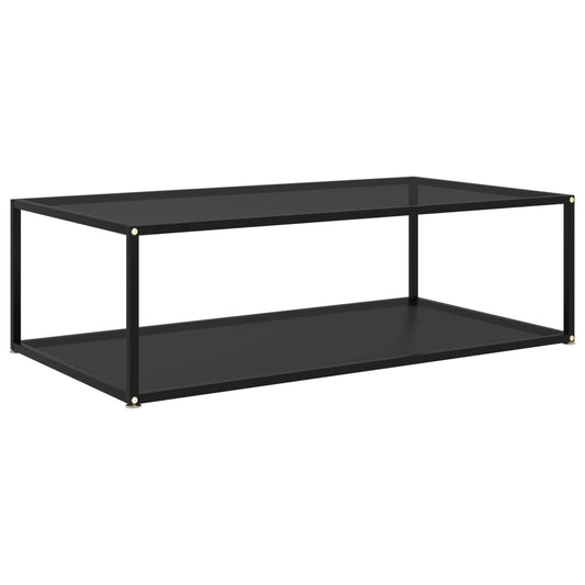 Coffee Table Black 47.2"x23.6"x13.8" Tempered Glass