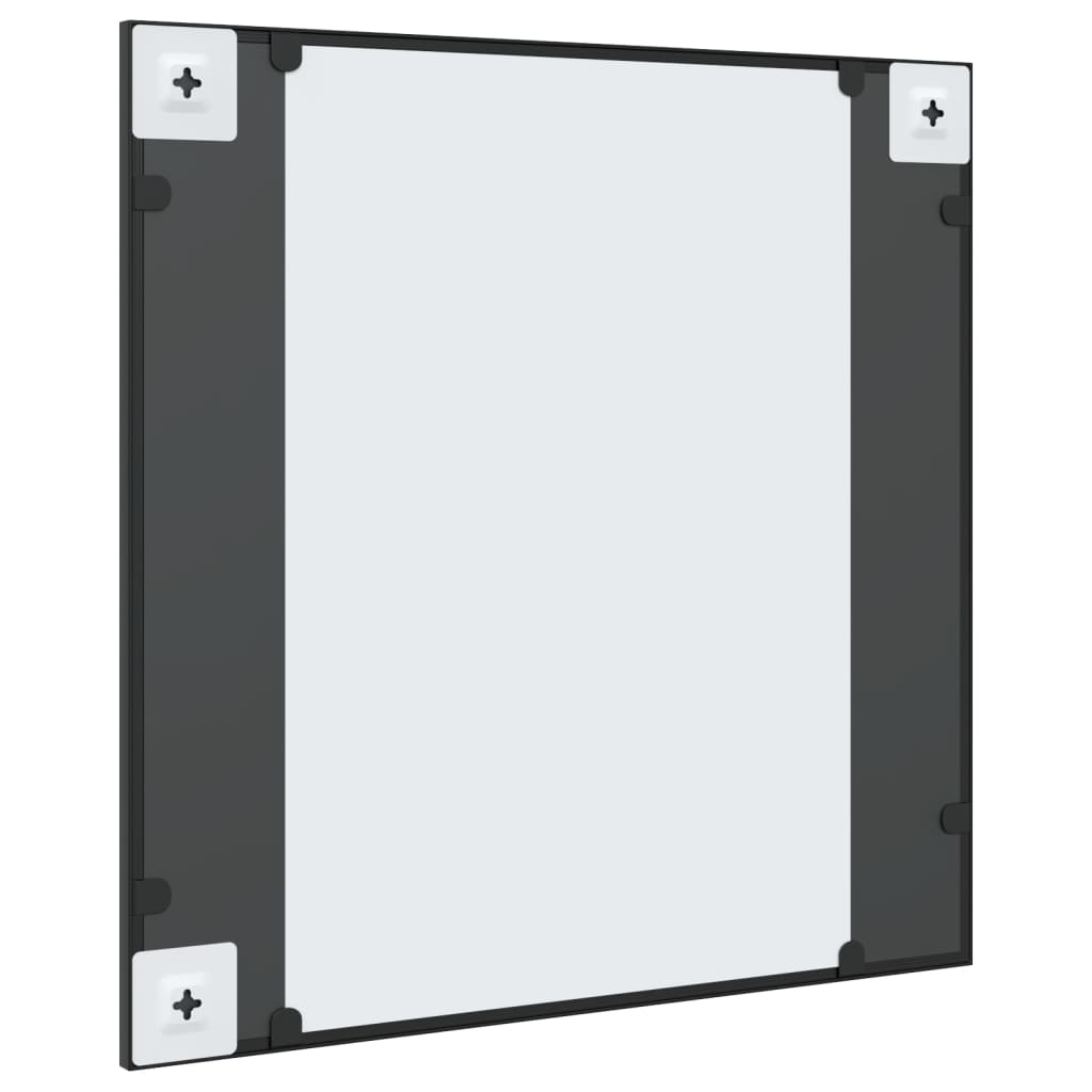 Wall Mirror Black 23.6"x23.6" Square Iron