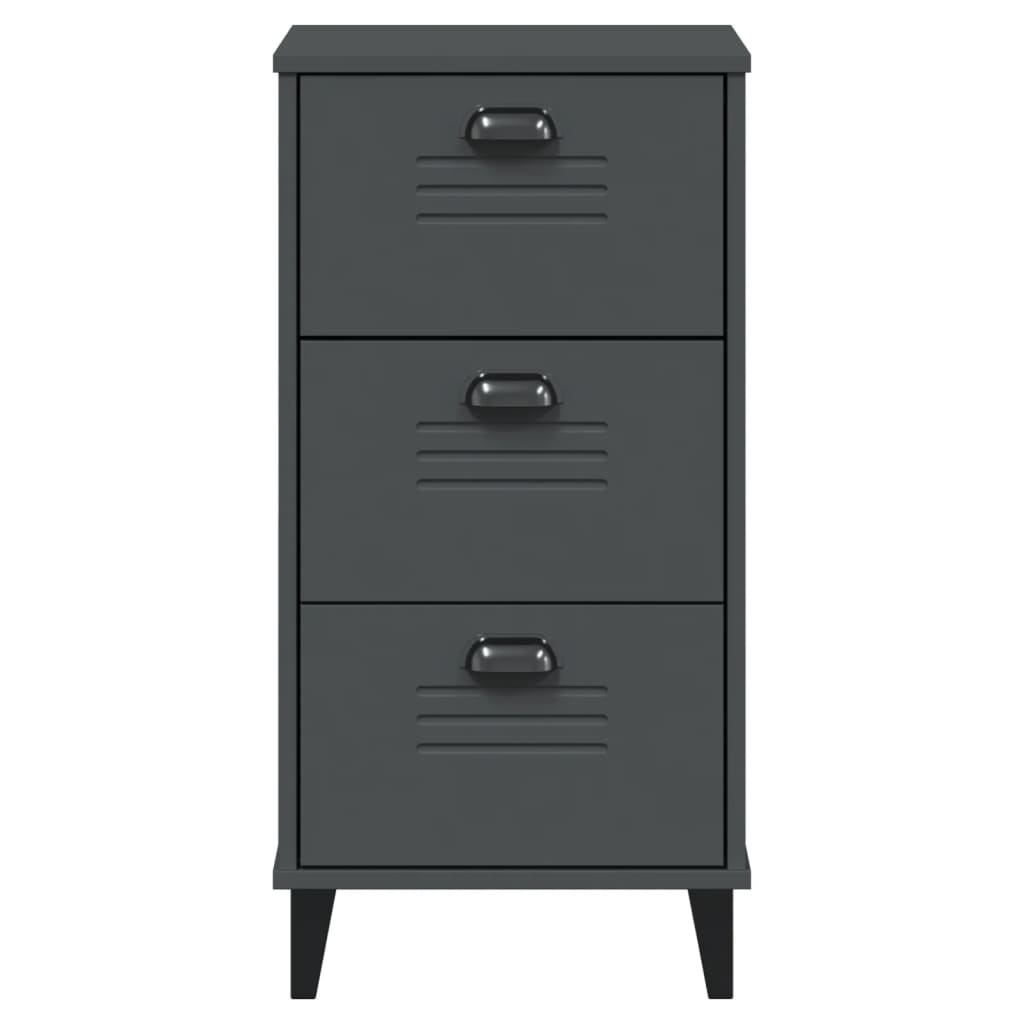 Bedside Cabinet VIKEN Anthracite Gray Engineered Wood