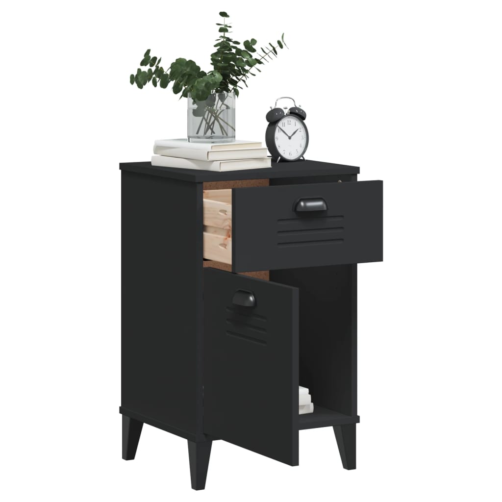 Bedside Cabinet VIKEN Black Engineered Wood