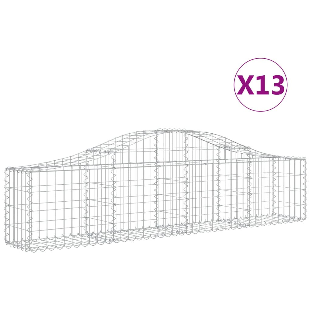 Arched Gabion Baskets 13 pcs 78.7"x11.8"x15.7"/23.6" Galvanized Iron