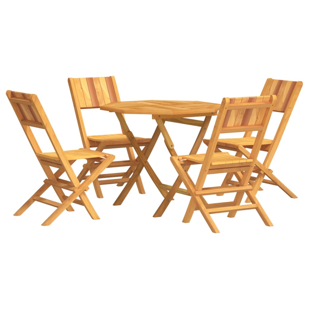 5 Piece Patio Dining Set Solid Wood Teak