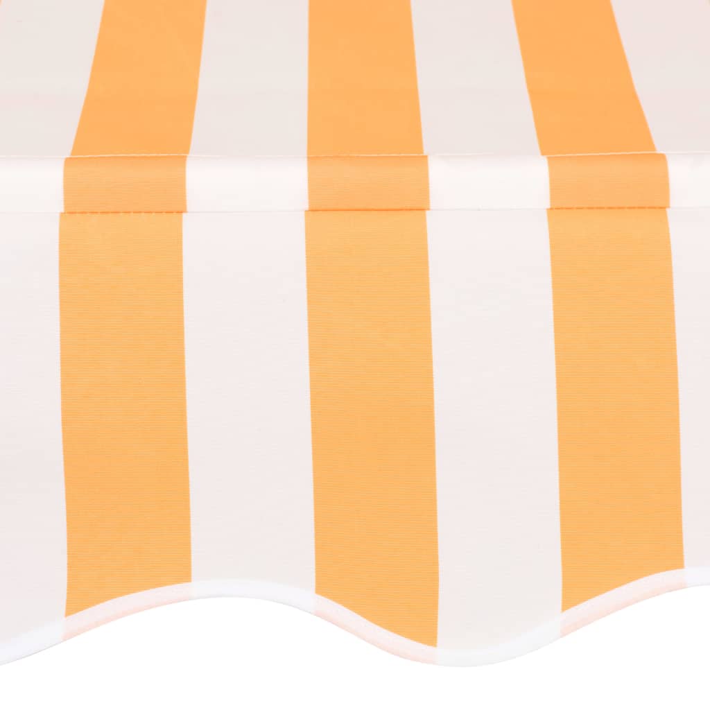 Manual Retractable Awning 59" Orange and White Stripes