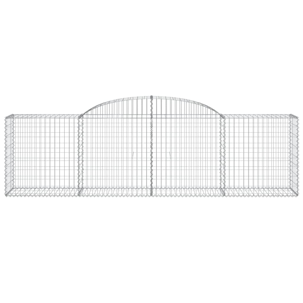 Arched Gabion Baskets 6 pcs 118.1"x19.7"x31.5"/39.4" Galvanized Iron