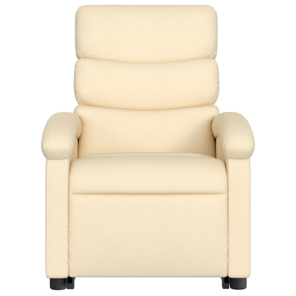 Electric Stand up Massage Recliner Chair Cream Fabric