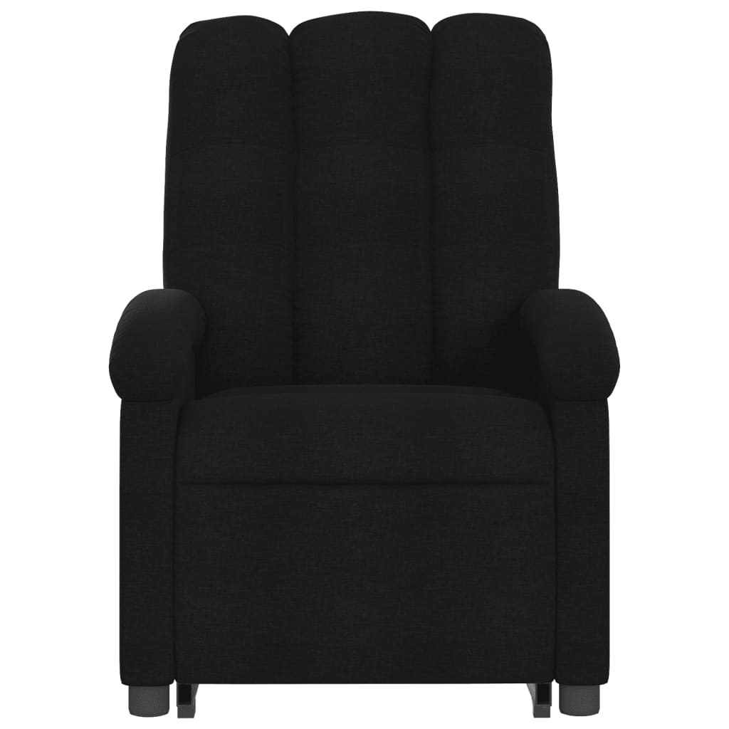 Electric Stand up Massage Recliner Chair Black Fabric