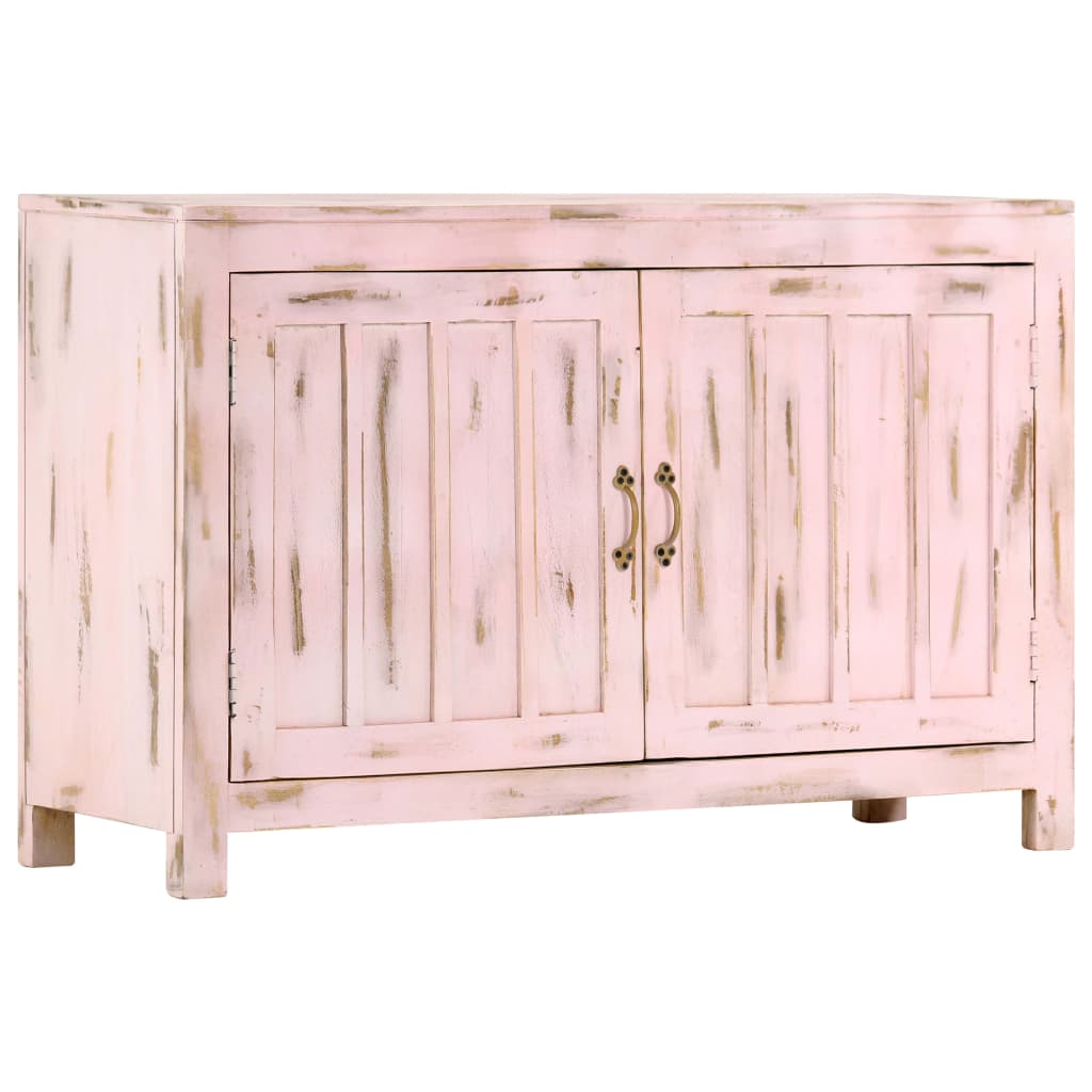 Sideboard Light Pink 43.3"x13.8"x27.6" Solid Mango Wood