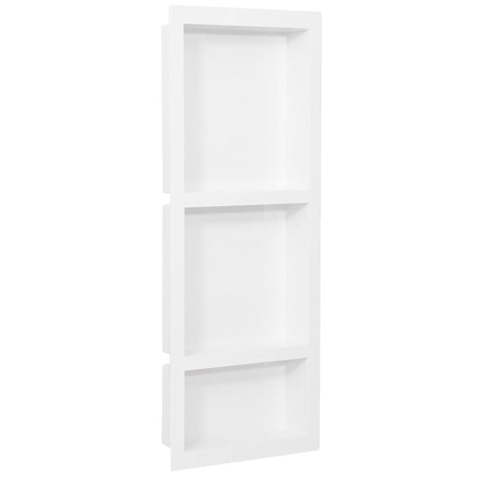 Shower Niche with 3 Compartments Matt White 16.1"x39"x3.5"