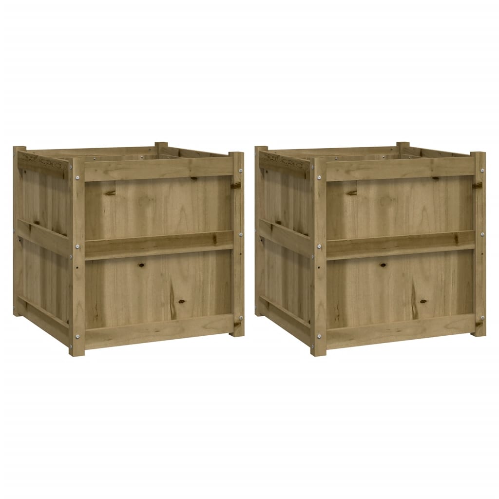 Garden Planters 2 pcs Impregnated Wood Pine