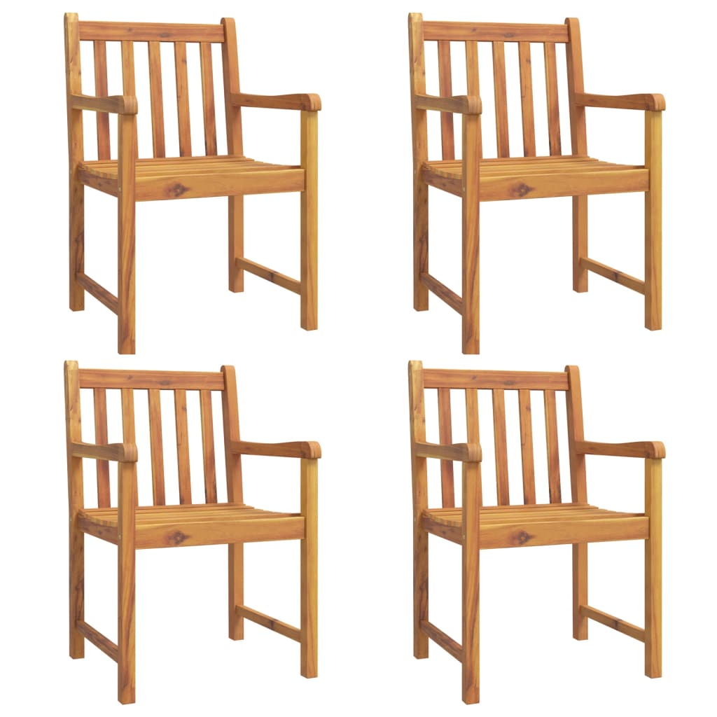 Patio Chairs 4 pcs 22"x21.9"x35.4" Solid Wood Acacia