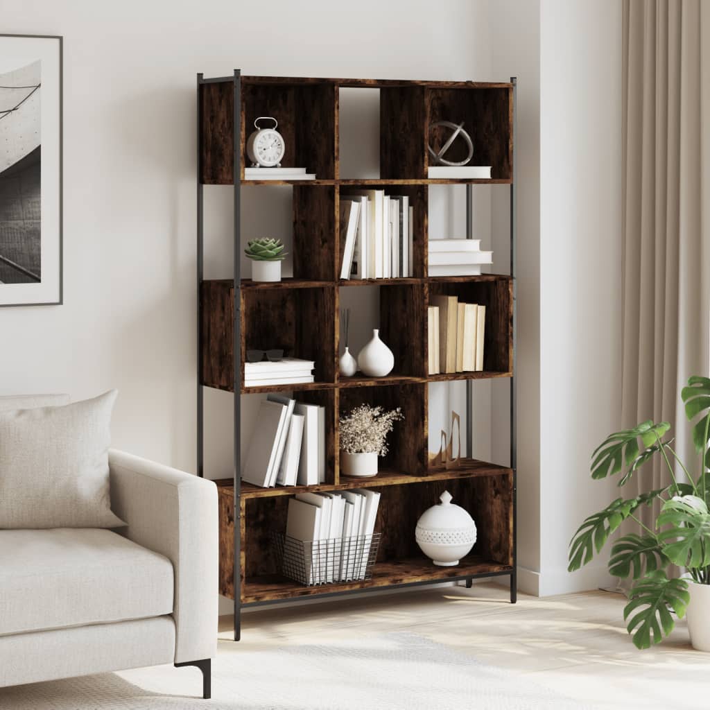 Bookcase Smoked Oak 40.2"x11"x67.7" Engineered Wood