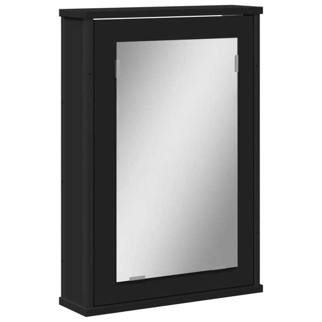 Bathroom Mirror Cabinet Black 16.5"x4.7"x23.6" Engineered Wood