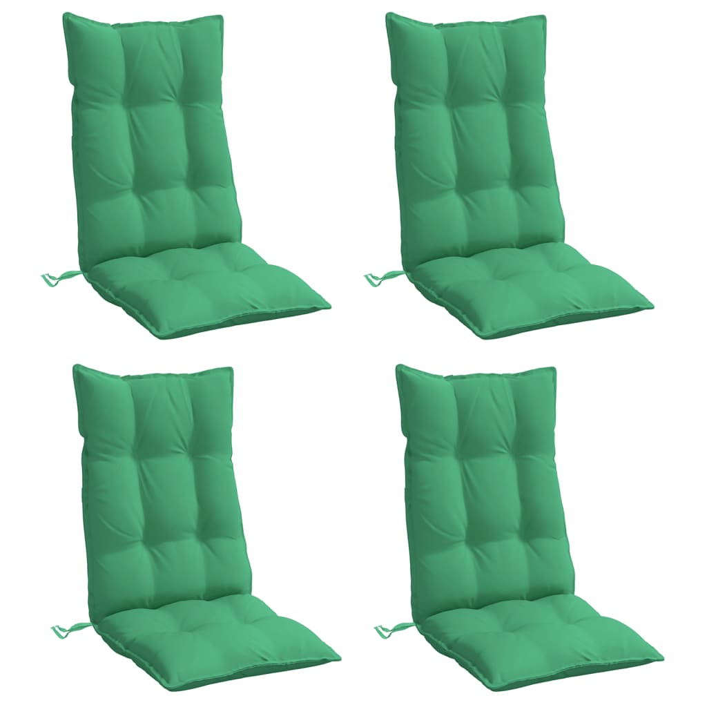 Highback Chair Cushions 4 pcs Green Oxford Fabric