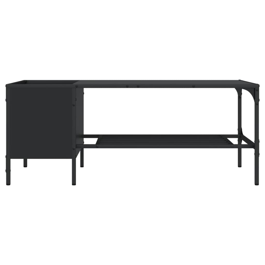 Coffee Table with Rack Black 39.4"x20.1"x15.7" Engineered Wood