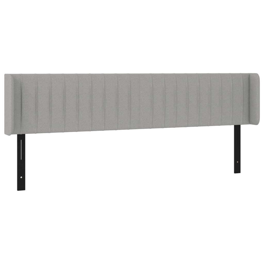 Headboard with Ears Light Gray 64.2"x6.3"x30.7"/34.6" Fabric