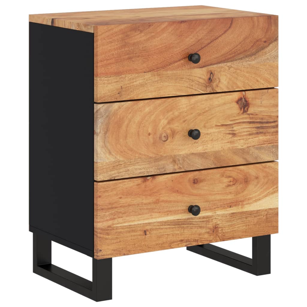 Bedside Cabinet 19.7"x13"x24.4" Solid Wood Acacia&Engineered Wood