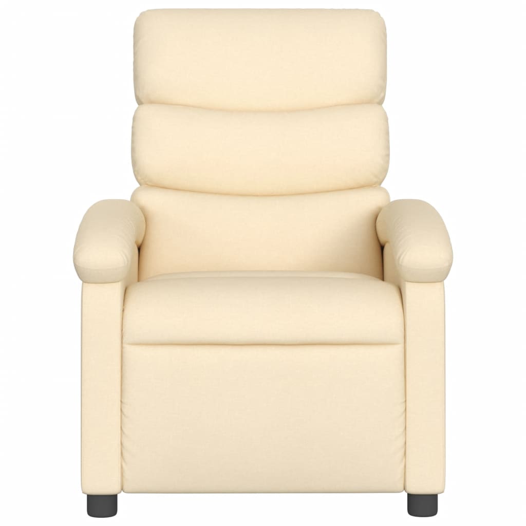 Electric Recliner Chair Cream Fabric