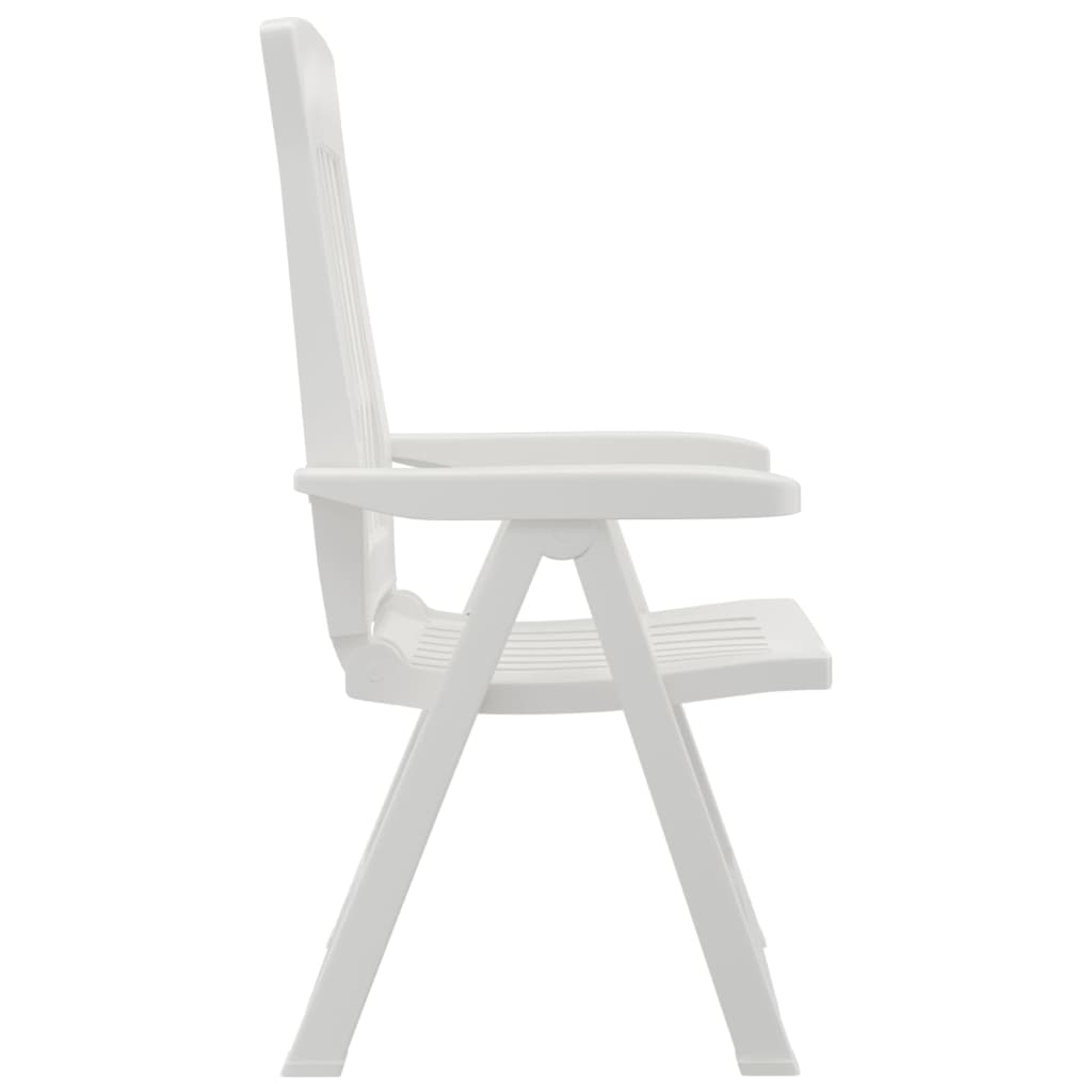 Patio Reclining Chairs 2 pcs White PP