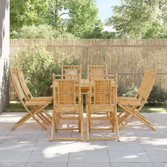 Folding Patio Chairs 8 pcs 18.1"x26"x39" Bamboo