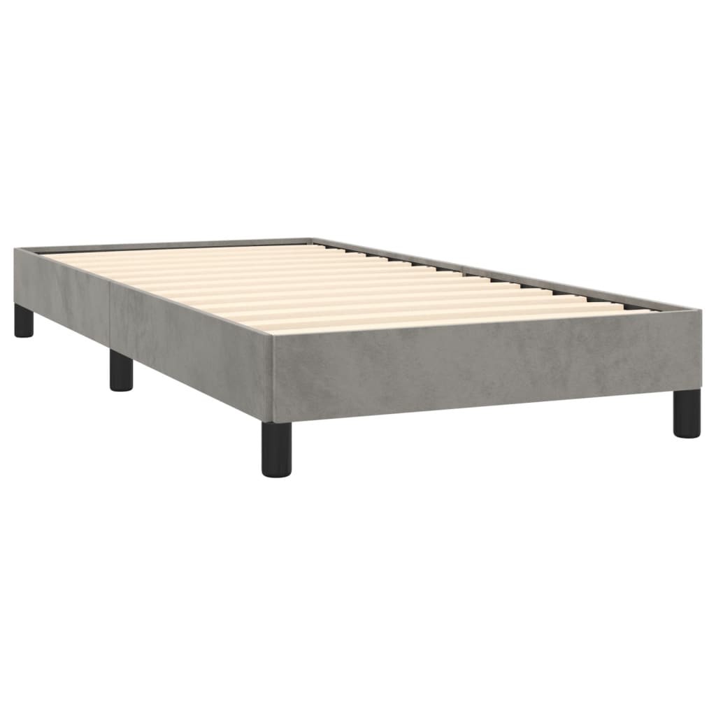 Bed Frame without Mattress Light Gray 39.4"x79.9" Twin XL Velvet