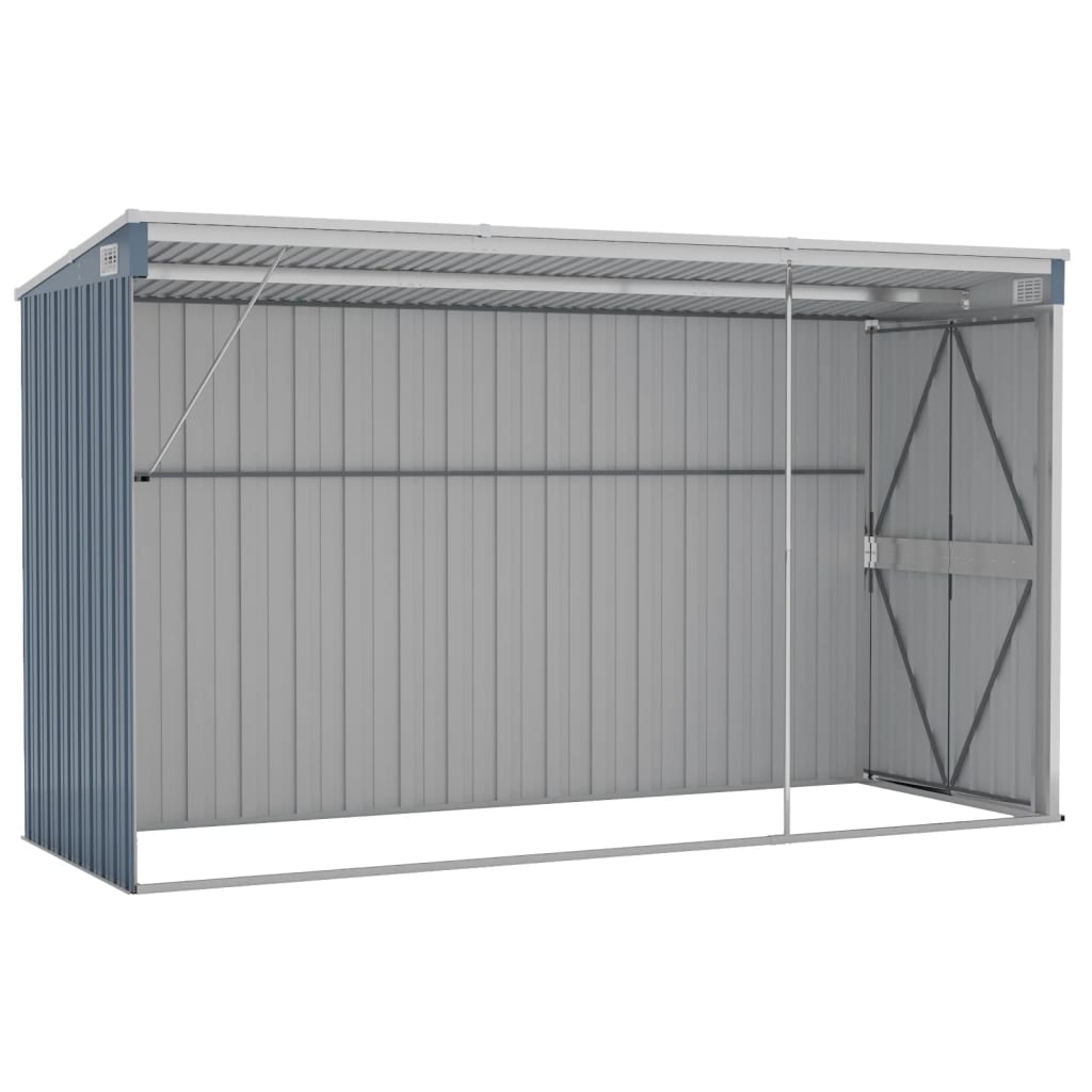 Wall-mounted Garden Shed Gray 46.5"x113.4"x70.1" Galvanized Steel