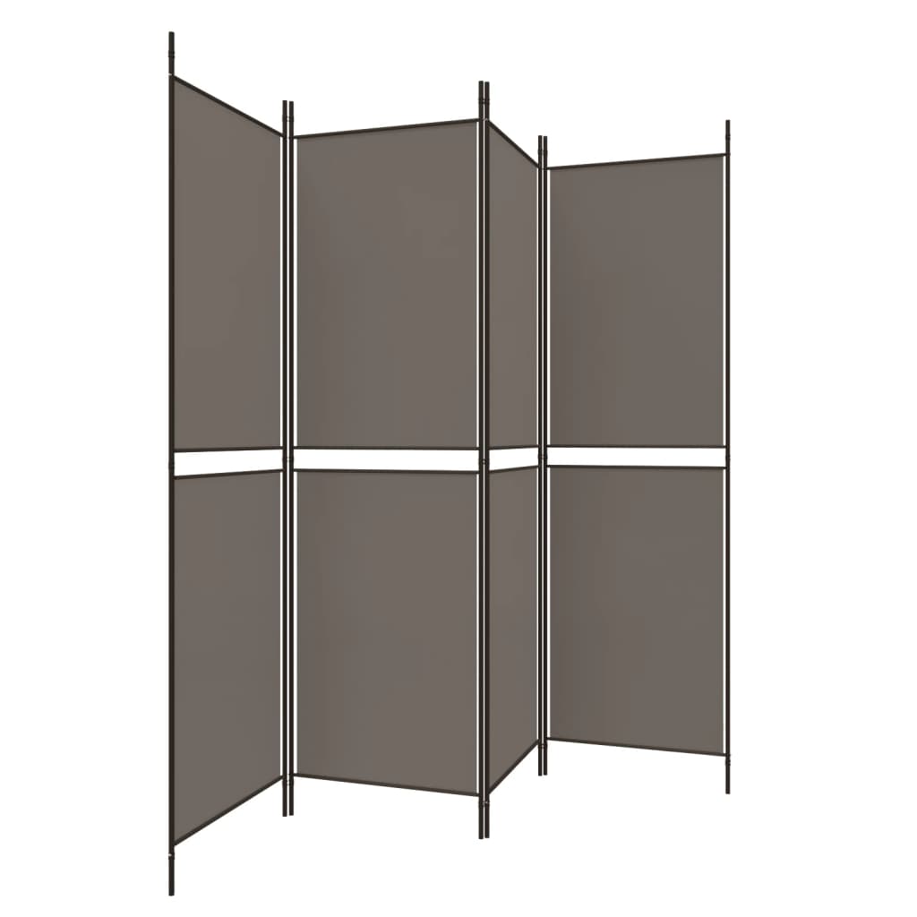 4-Panel Room Divider Anthracite 78.7"x86.6" Fabric