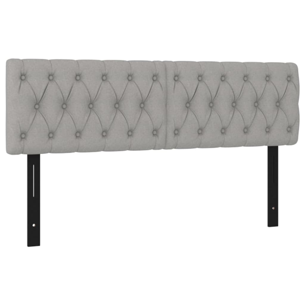 Headboards 2 pcs Light Gray 31.5"x2.8"x30.7"/34.6" Fabric