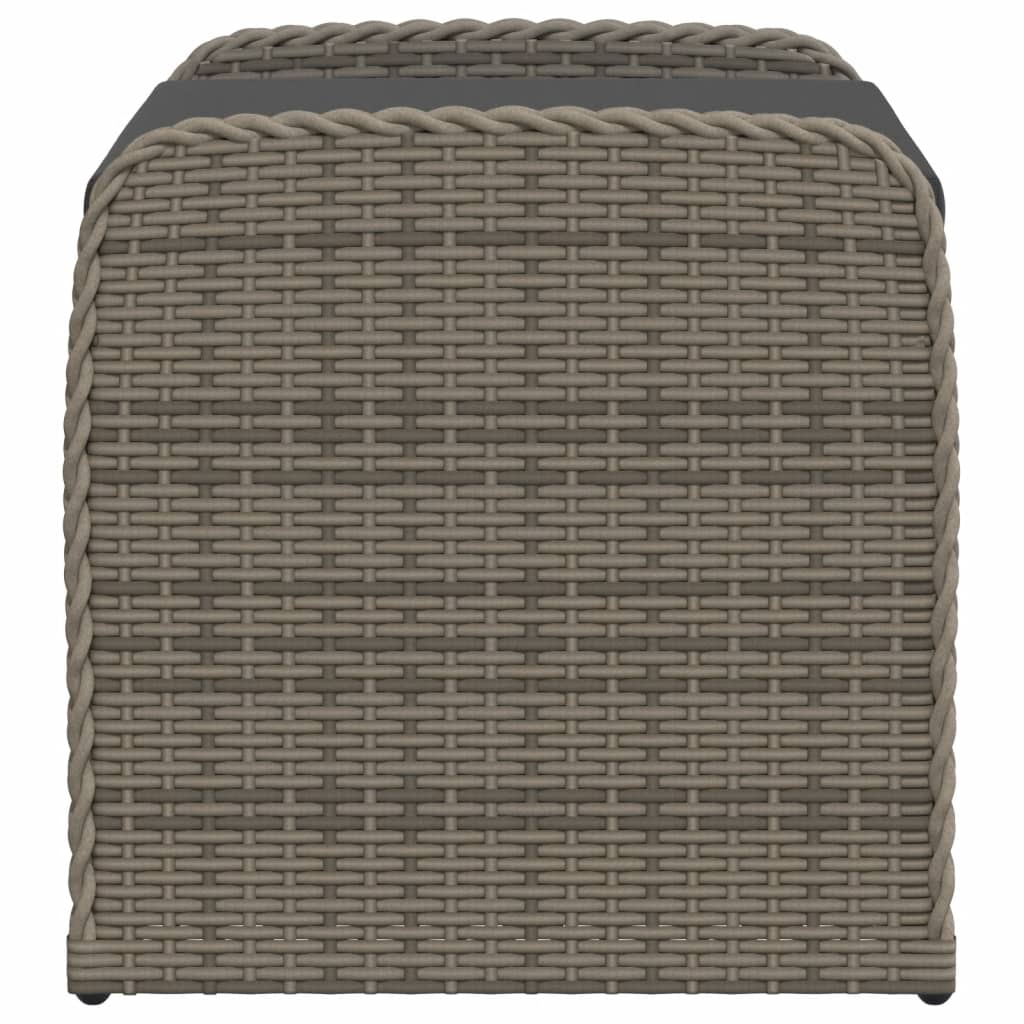 Storage Bench with Cushion Gray 31.5"x20.1"x20.5" Poly Rattan