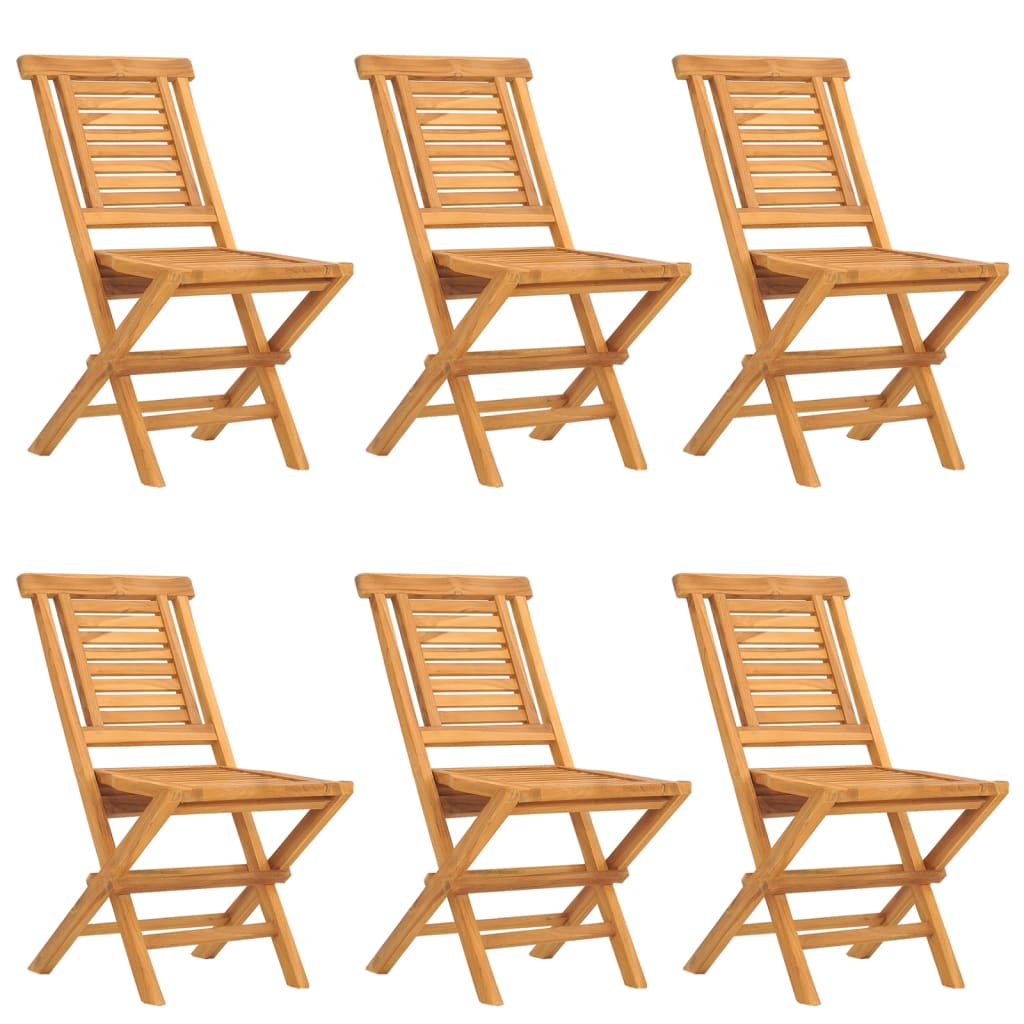 Folding Patio Chairs 6 pcs 18.5"x24.8"x35.4" Solid Wood Teak