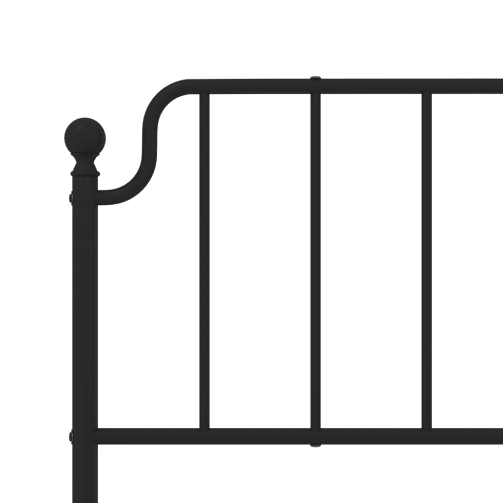 Metal Bed Frame without Mattress with Headboard Black 76"x79.9"